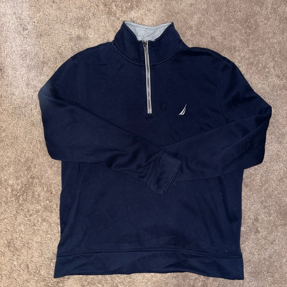 Nautica, Navy Blue, Quarter Zip sweatshirt, Size M
